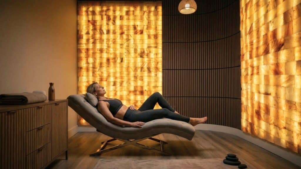 wellness recovery session with ambient lighting environment